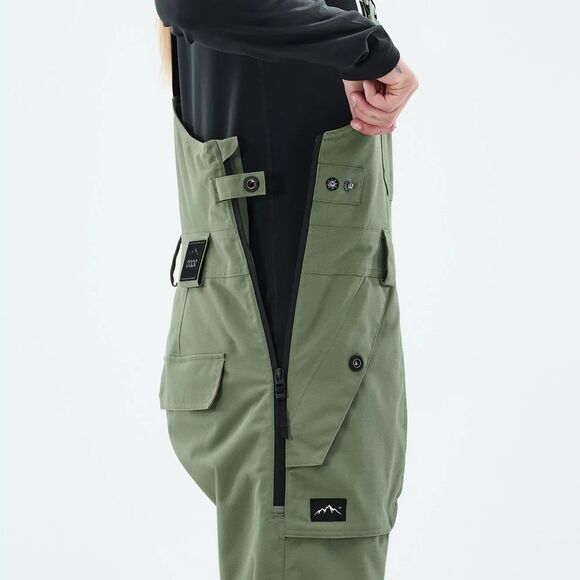 New NWT $239 Dope Snow Notorious BIB W Snowboard Pants Moss Green Small Gators - Picture 3 of 16